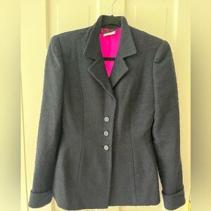 Peggy Jennings/Saks Fifth Avenue Black Blazer with Vibrant Pink Lining